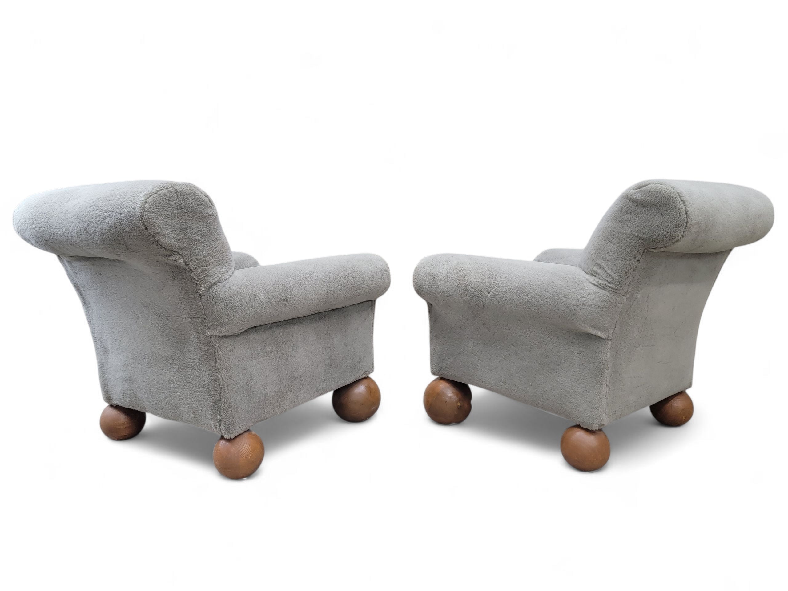 Vintage Teddy Bear Lounge Chairs Newly Reupholstered - Pair
