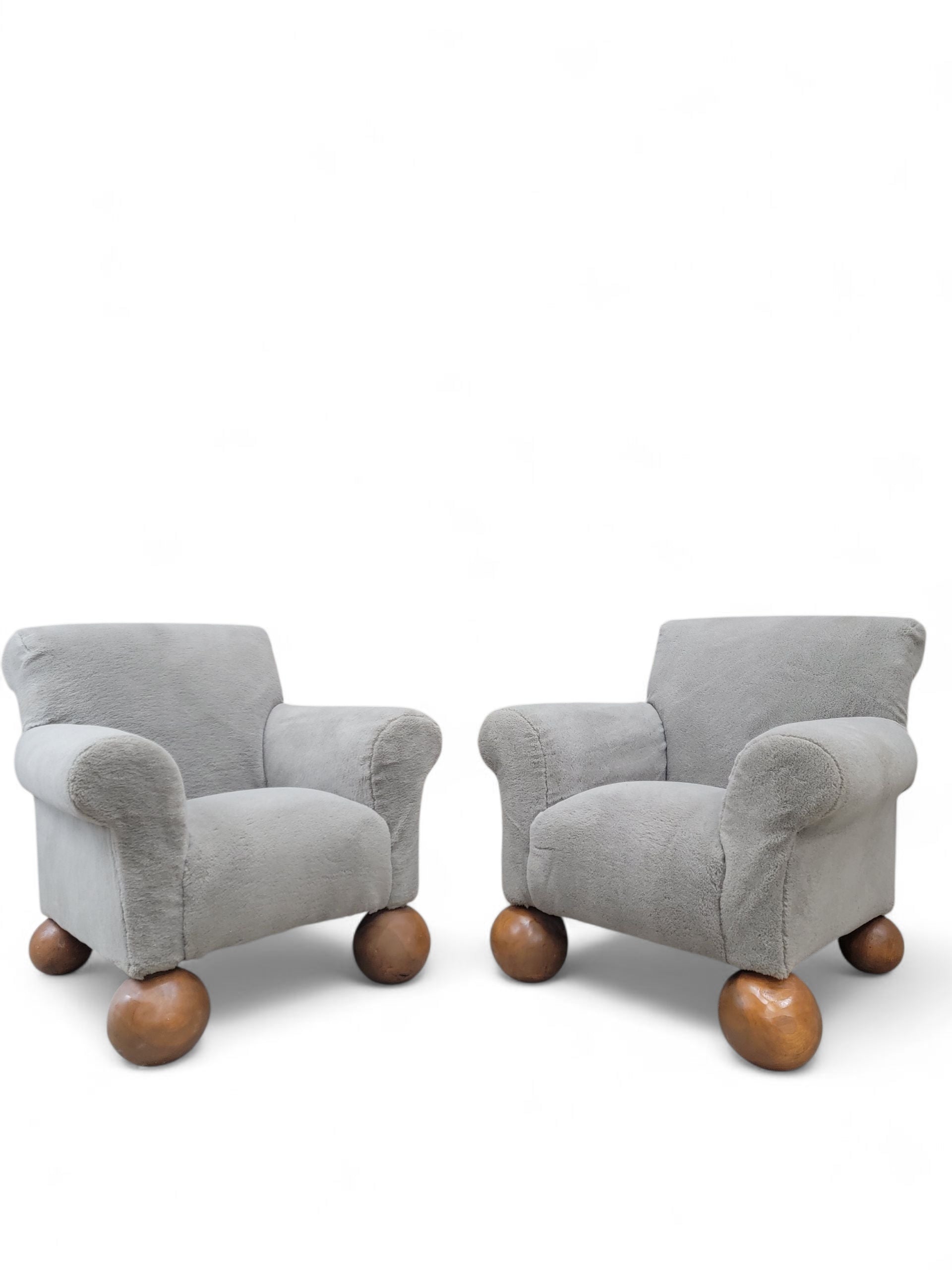 Vintage Teddy Bear Lounge Chairs Newly Reupholstered - Pair