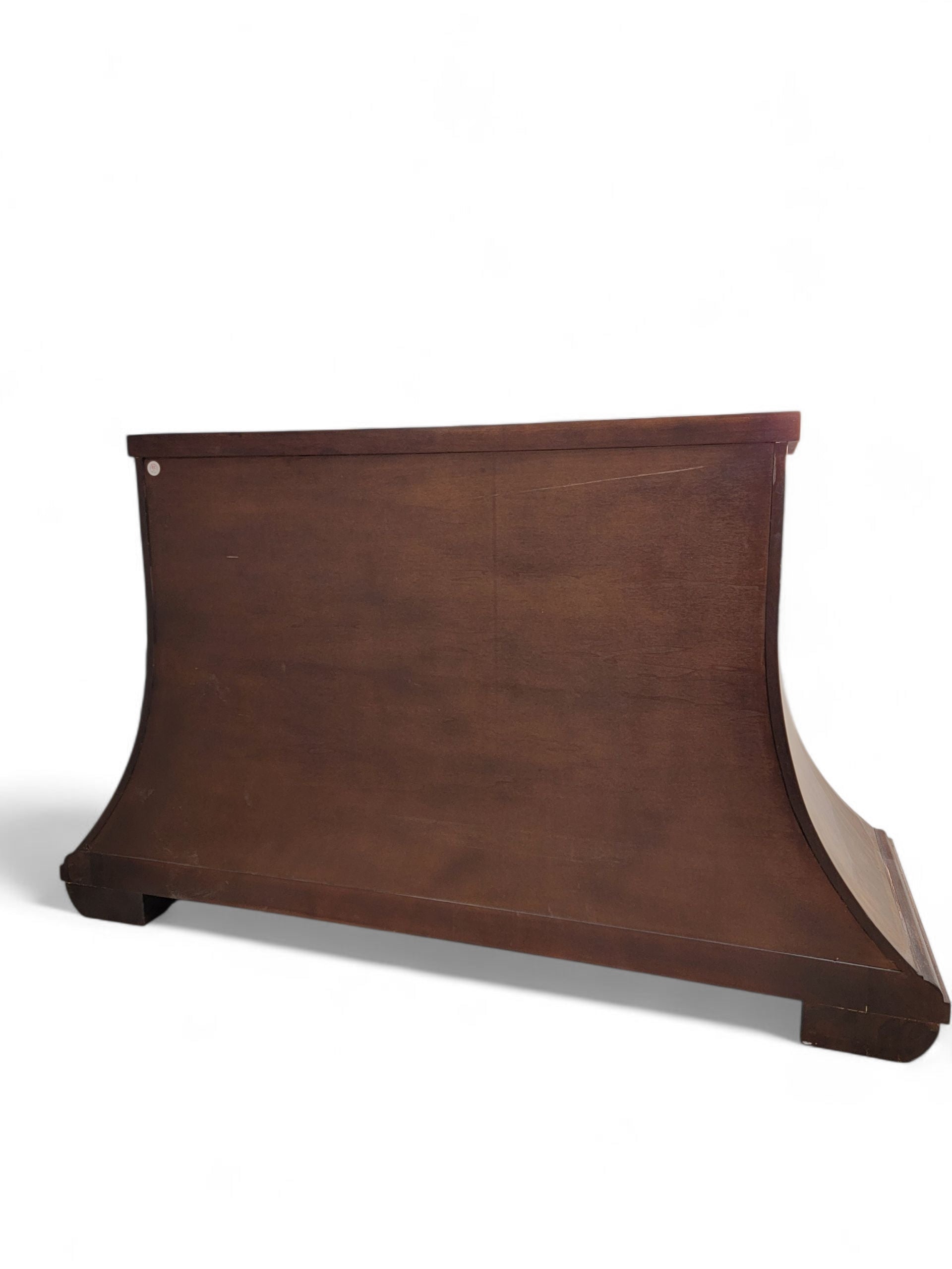 NEW - Vintage Set of Beautifully Crafted Arched Burl Walnut 4 Drawer Marble Top Monarch Dressers for Century Furniture - Set of 2