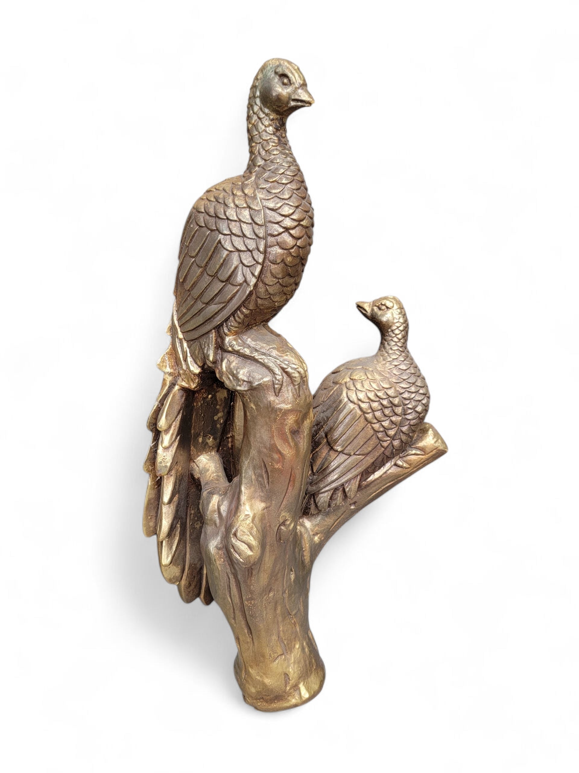NEW - Italian Hollywood Regency Gilded Large Round Peacock Mirror