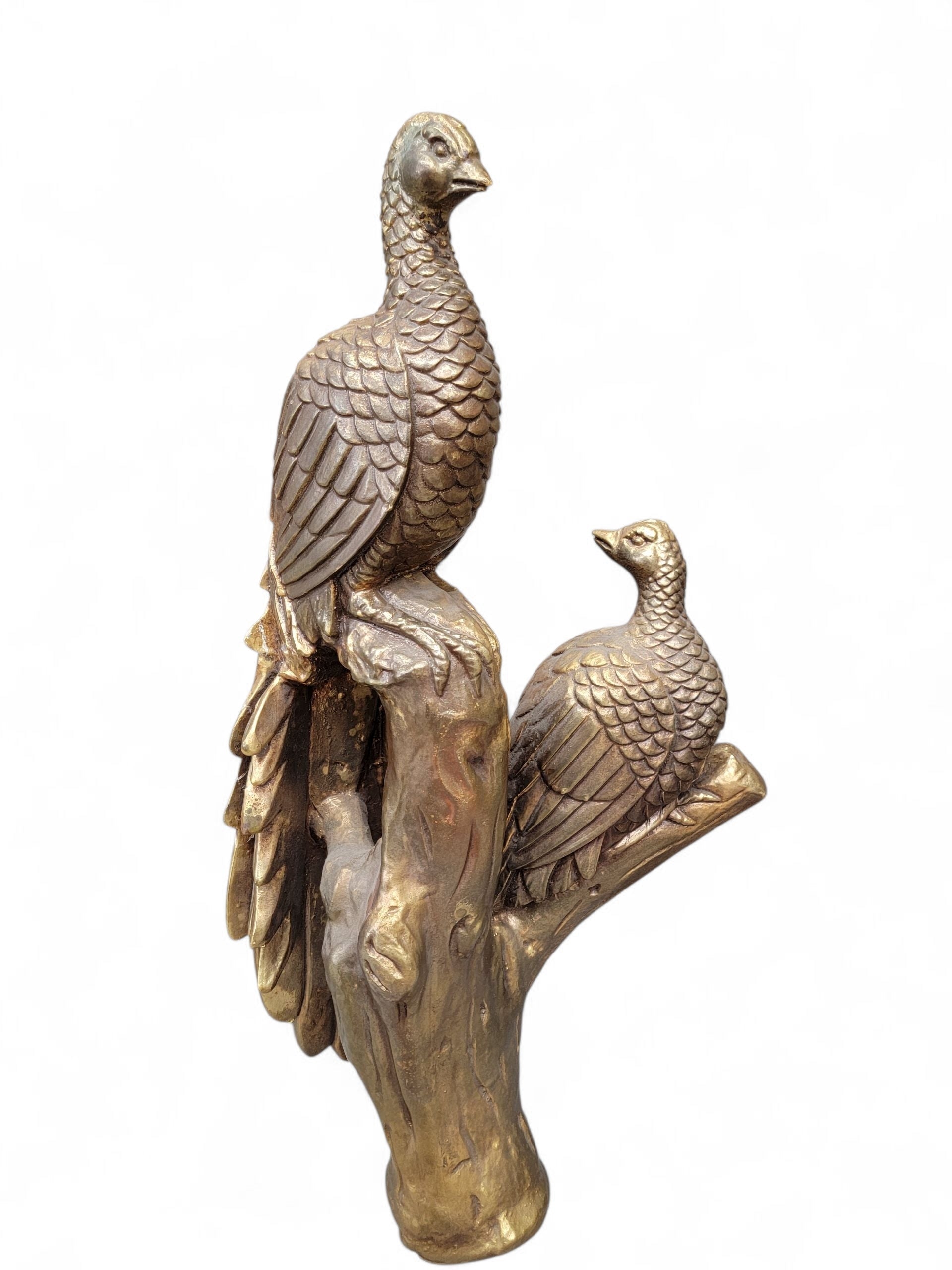 NEW - Italian Hollywood Regency Gilded Large Round Peacock Mirror