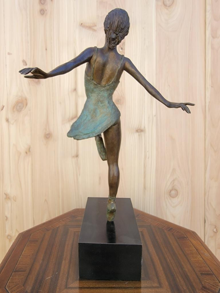 Vintage Bronze Ballerina Sculpture by Peggy Mach