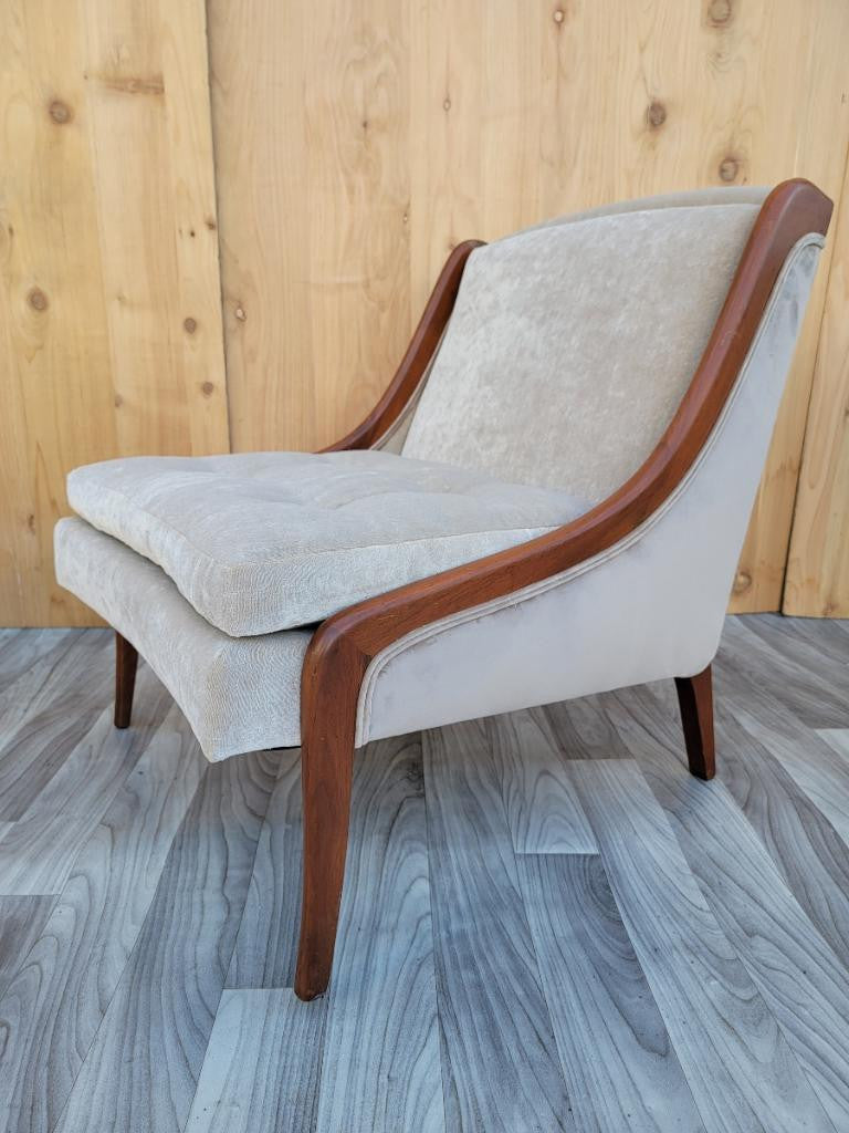 Mid Century Modern Ben Seibel Slipper Chairs Set Newly Upholstered - 3 Piece Set