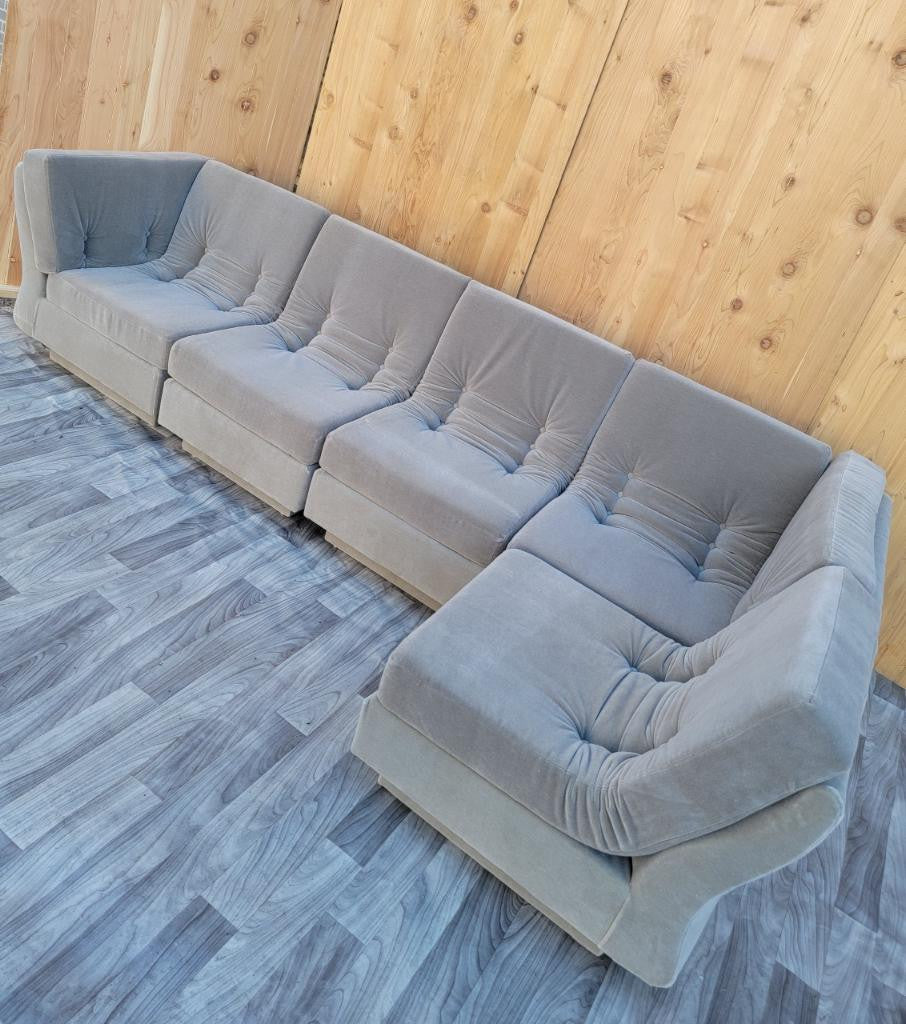 Mid Century Modern Modular Sectional Sofa by Pierre Cardin Newly Upholstered - 5 Pieces