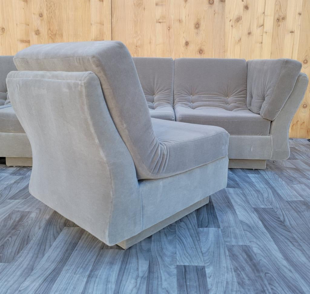 Mid Century Modern Modular Sectional Sofa by Pierre Cardin Newly Upholstered - 5 Pieces