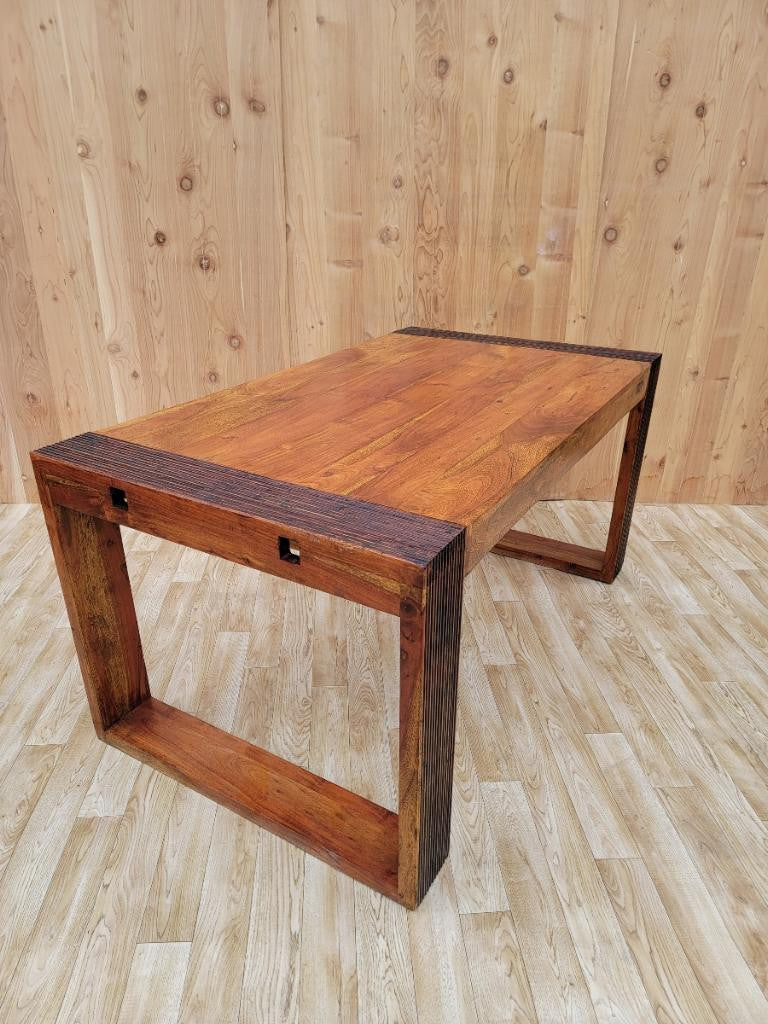 Vintage Rustic Reclaimed Barn-wood Extending Rectangular Dining - 9 Piece Set