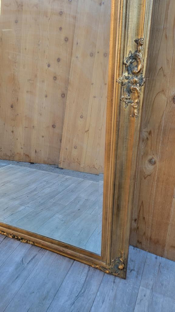 Vintage French Victorian Style Gold-Gilded Framed Beveled Wall/Floor Mirror