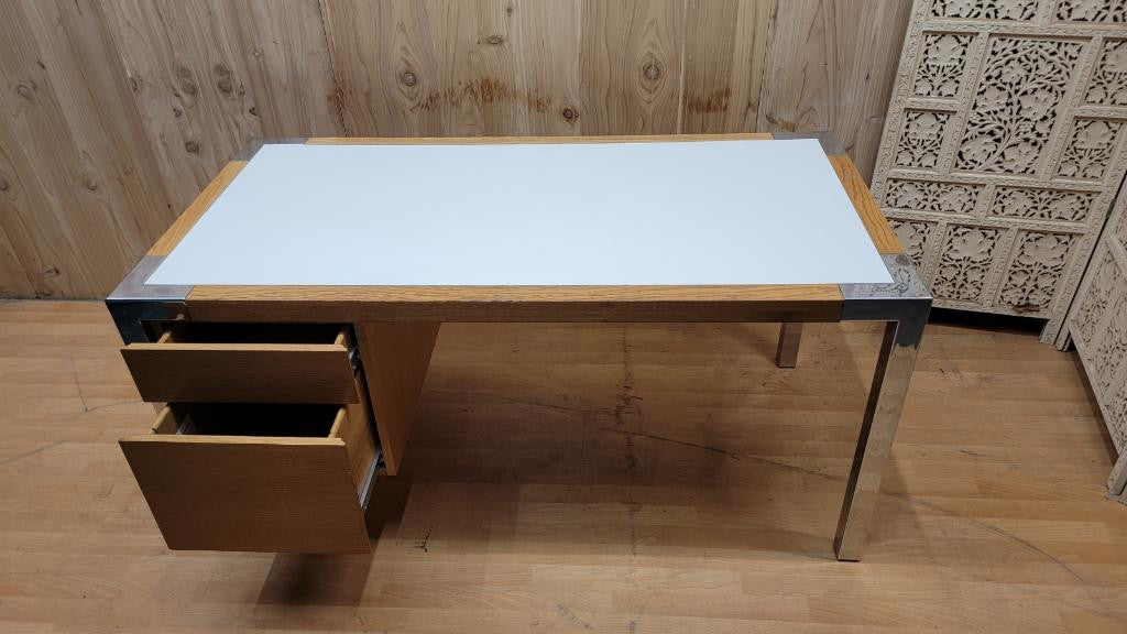 Mid Century Modern Oak Executive Desk by Thonet