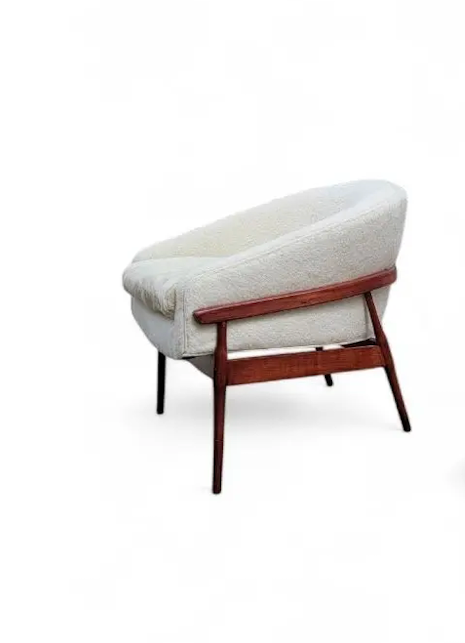 MCM Lawrence Peabody Low Barrel Back Lounge Chair Newly Upholstered