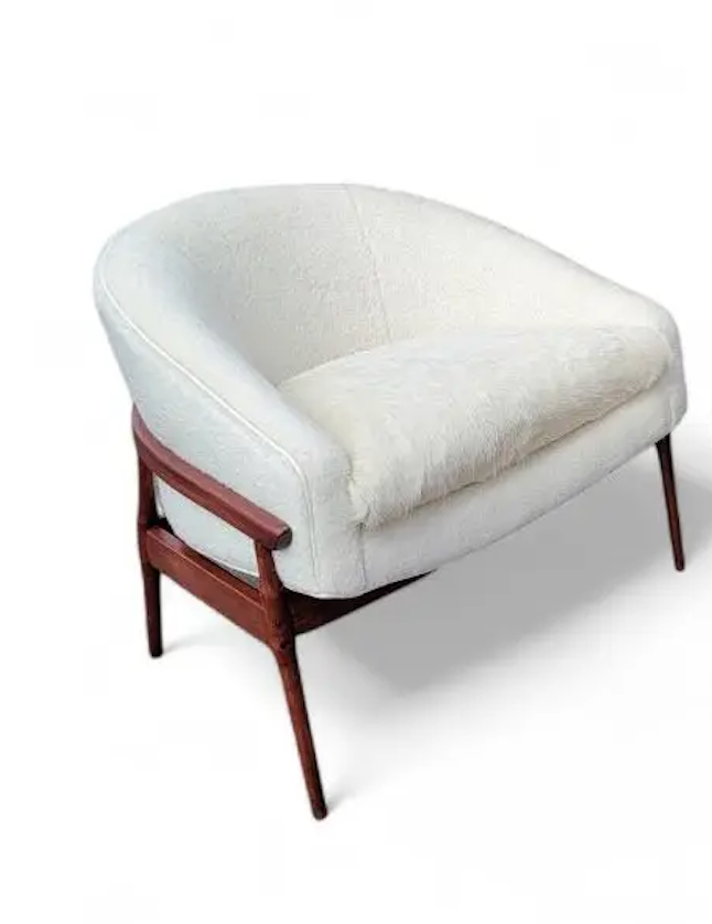 MCM Lawrence Peabody Low Barrel Back Lounge Chair Newly Upholstered