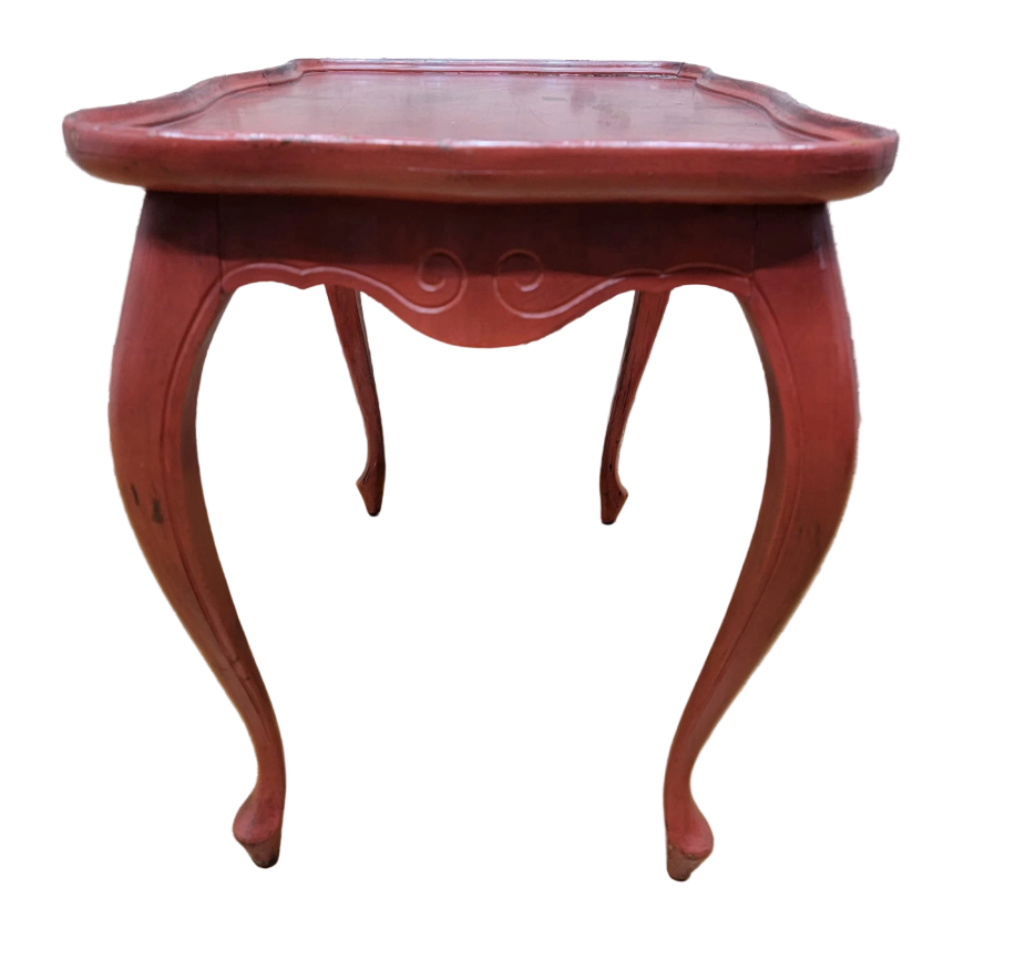Vintage Red Painted Oak Side Table