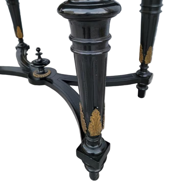 Vintage French Napoleon III Style Ebonized Lacquered Bonheur Du Jour Writing Desk