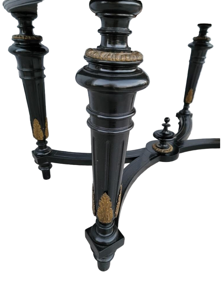 Vintage French Napoleon III Style Ebonized Lacquered Bonheur Du Jour Writing Desk