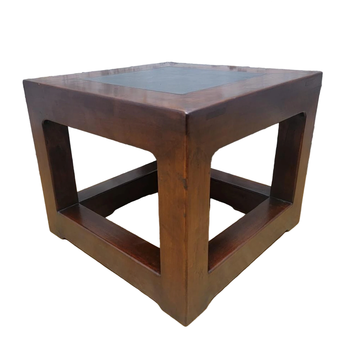 Antique Shanxi Province Elm Side Table with Stone Top