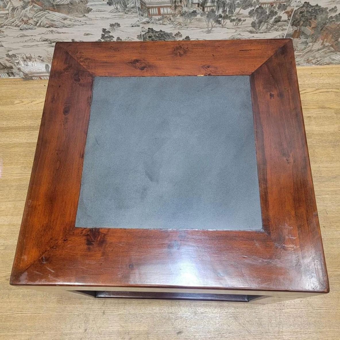Antique Shanxi Province Elm Side Table with Stone Top