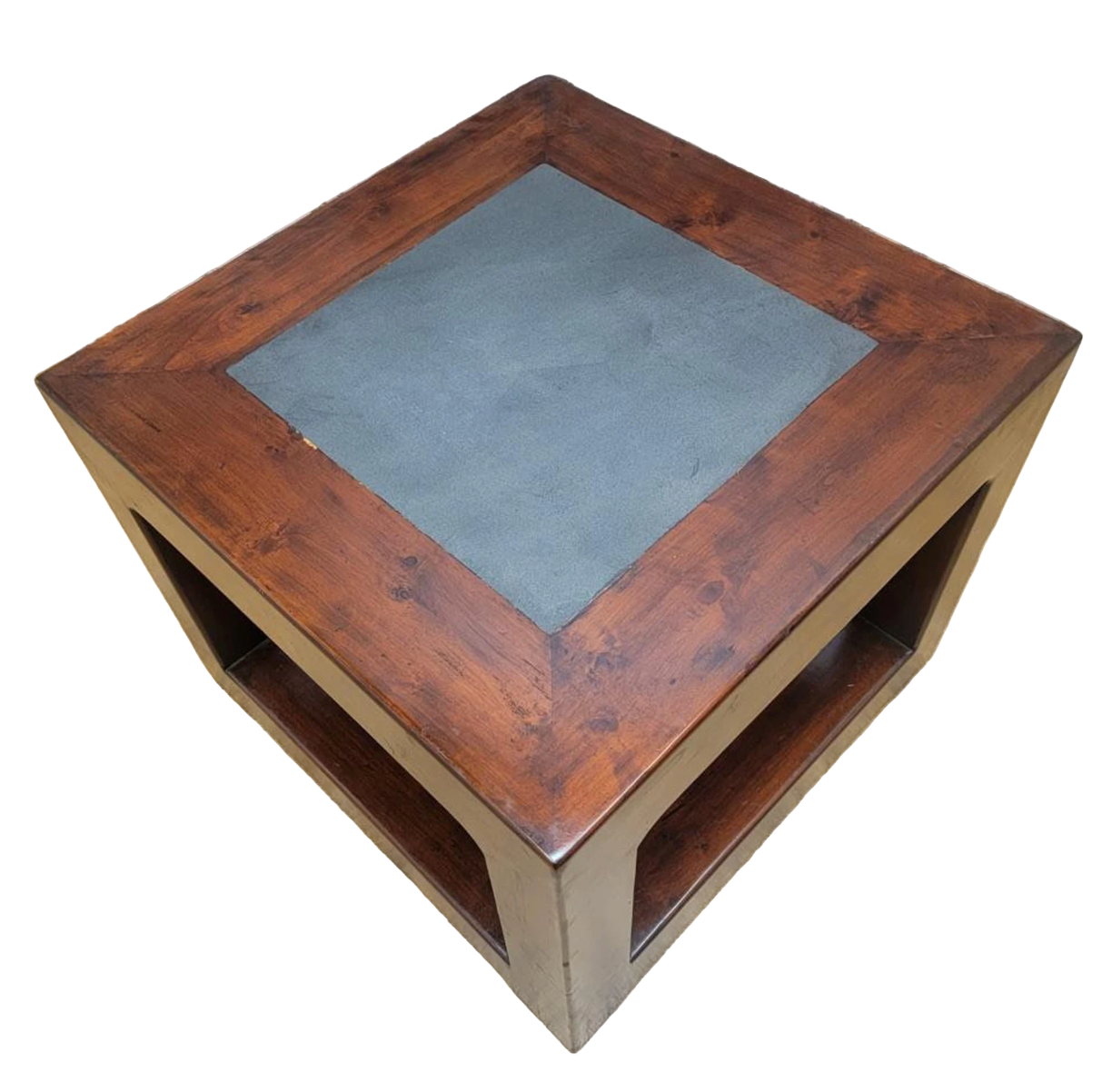 Antique Shanxi Province Elm Side Table with Stone Top