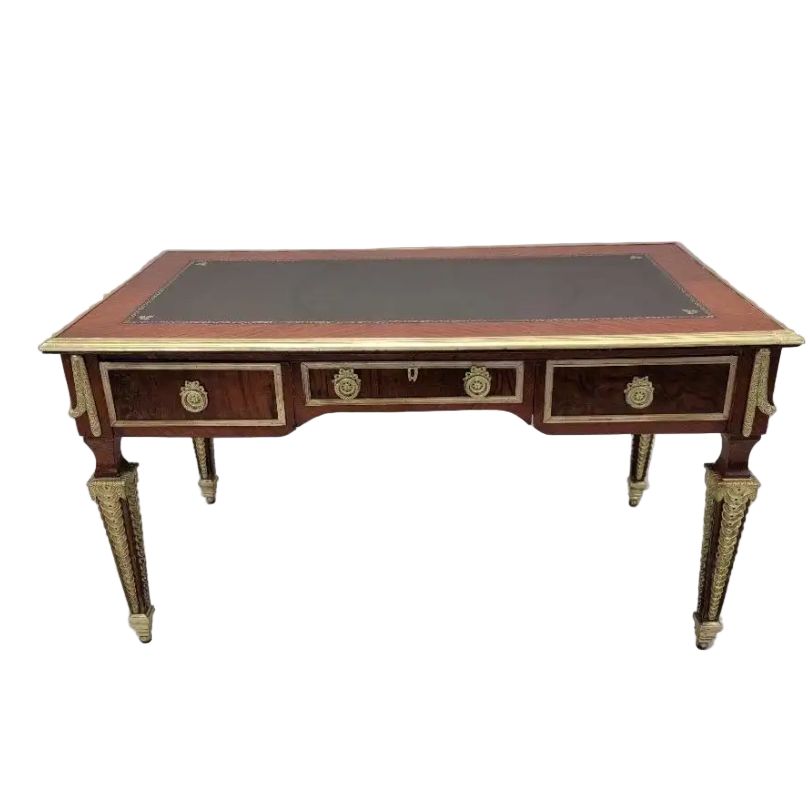 Antique French Napoleon Style Brass Ormolu Mounted Writing Desk