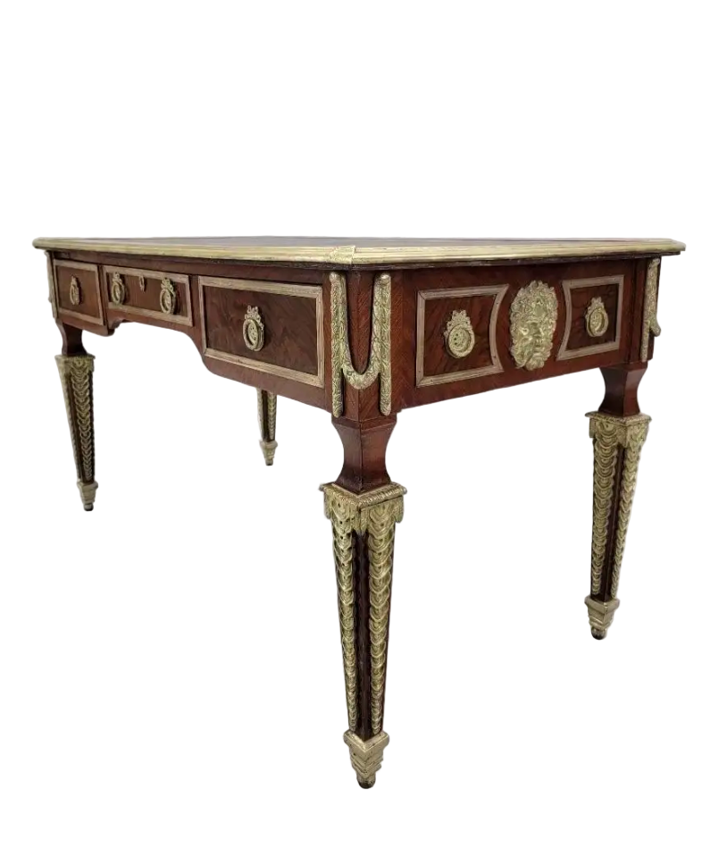 Antique French Napoleon Style Brass Ormolu Mounted Writing Desk