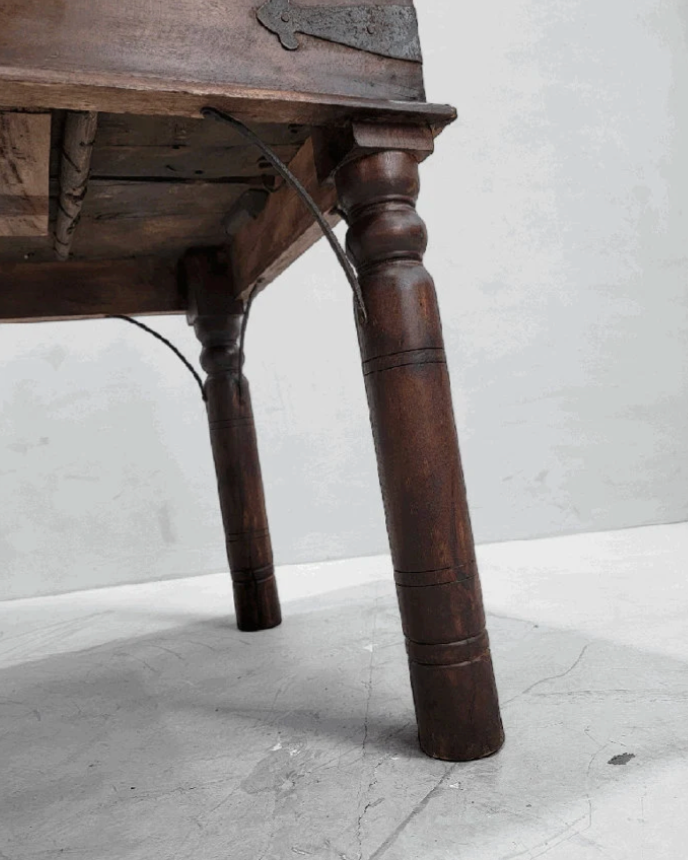 Antique Rustic Table Crafted from Historic Indian Door