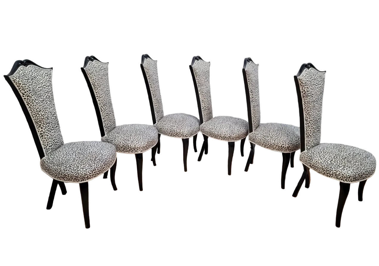French Art Deco–Style Dining Chairs Inspired by Christopher Guy - Set of 6
