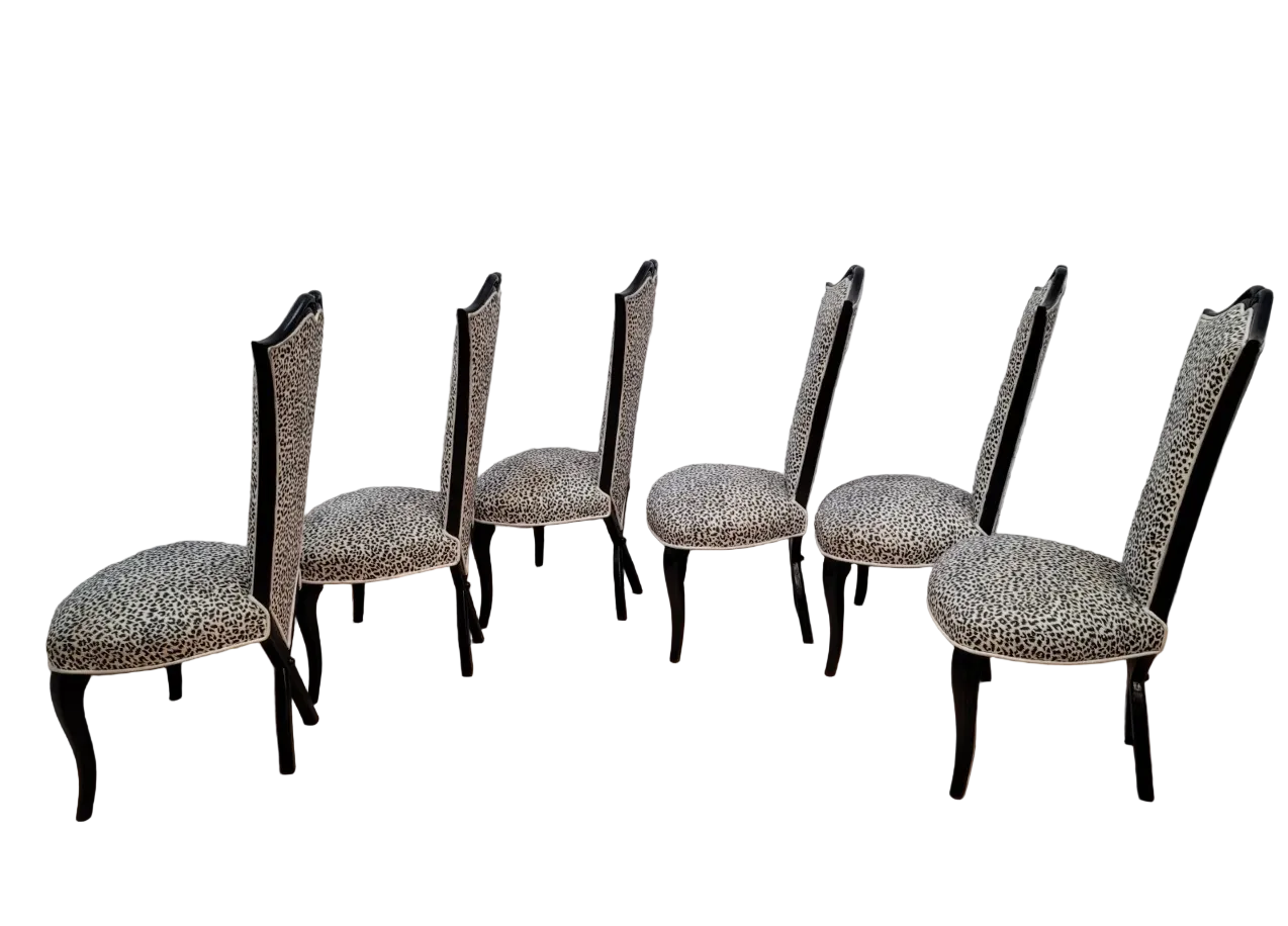French Art Deco–Style Dining Chairs Inspired by Christopher Guy - Set of 6