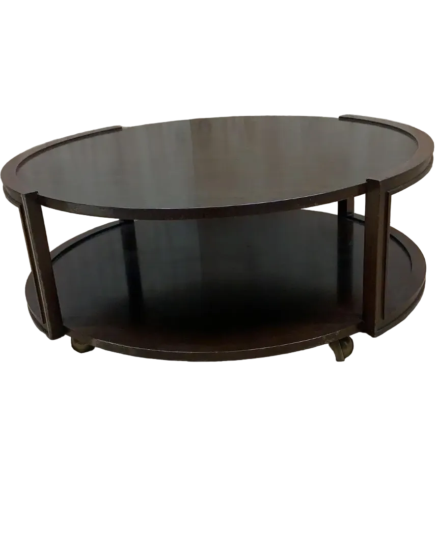 Mid Century Modern Two Tier Coffee Table on Casters by Dunbar