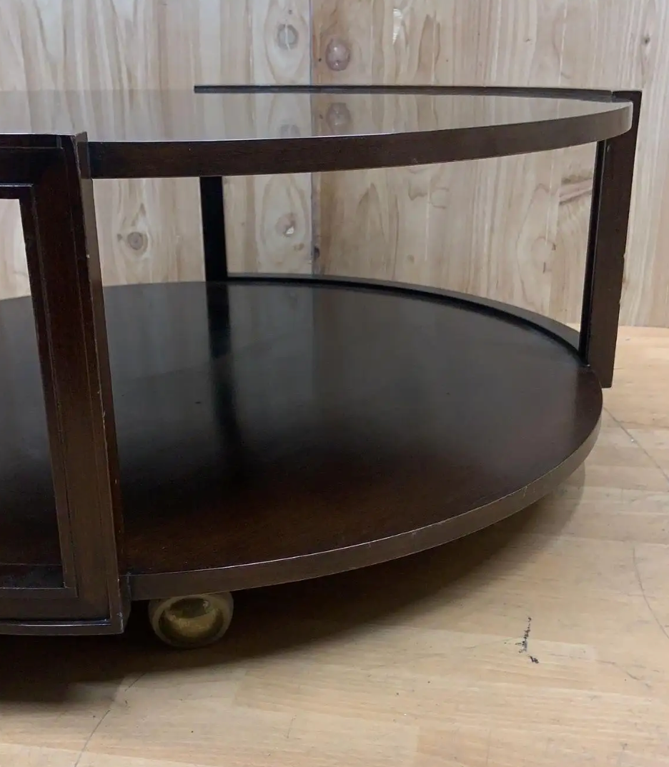 Mid Century Modern Two Tier Coffee Table on Casters by Dunbar
