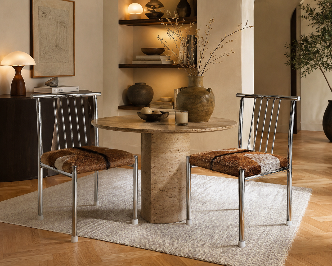 MCM B. Brody Chrome Spindle Back Side Chairs Newly Reupholstered – Pair