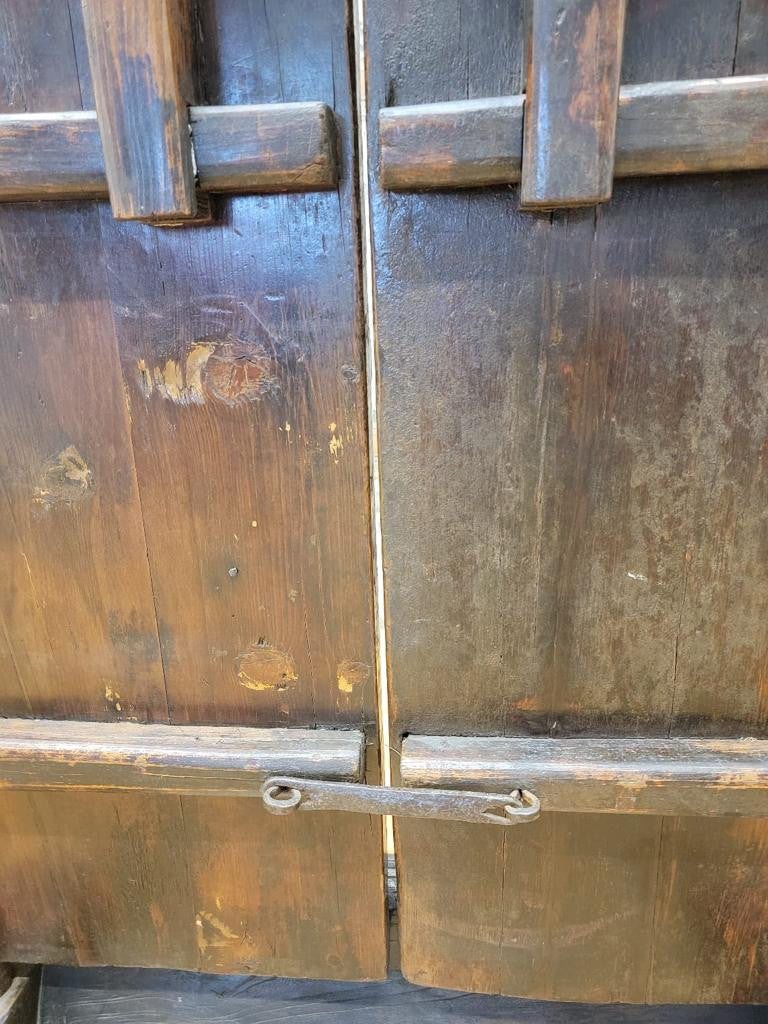 Antique Shanxi Province Hand Carved Elmwood Door