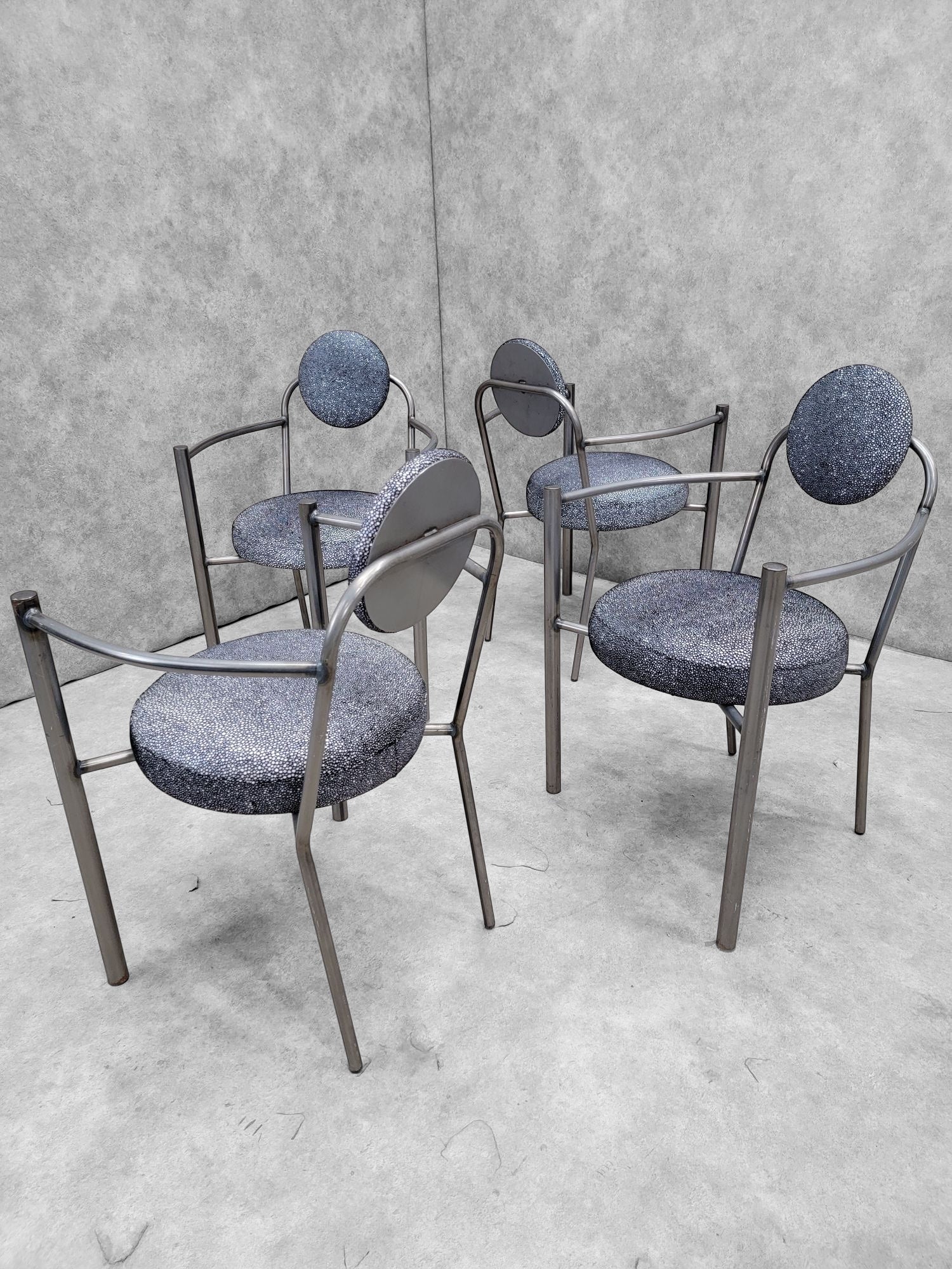 Vintage Modern Moon Chairs Newly Upholstered - Set of 4