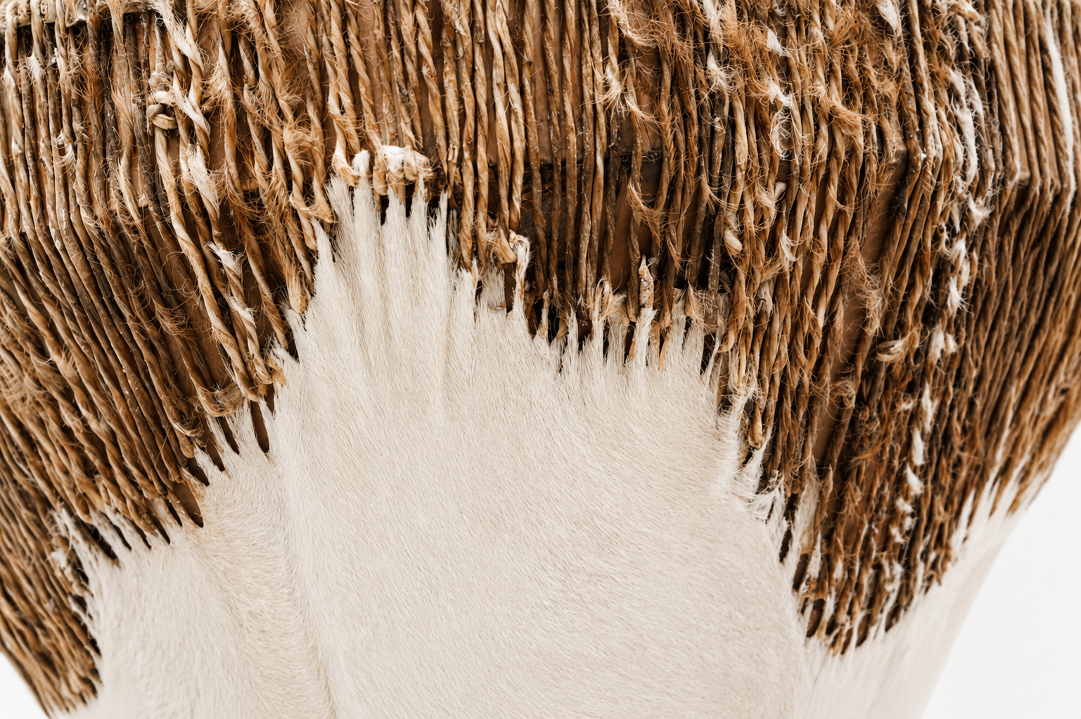 Vintage African Tribal Cowhide Drum Side Tables - Set of 2