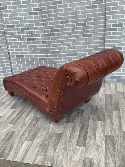 Vintage Chesterfield Chaise Lounge Chairs Newly Upholstered - Pair