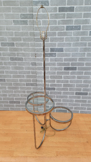 Vintage Mid Century Modern Three Tier Table Floor Lamp Combo