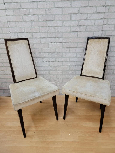 Vintage Mid Century Modern Harvey Probber High Back Mahogany Dining Chairs - Set of 6