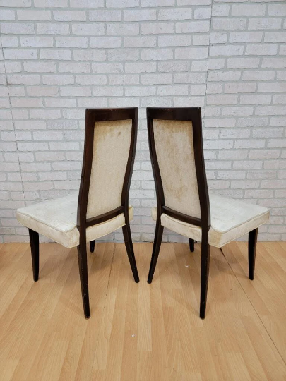 Vintage Mid Century Modern Harvey Probber High Back Mahogany Dining Chairs - Set of 6