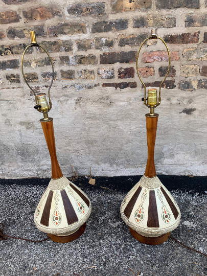 Mid Century Modern Table Lamps - Pair