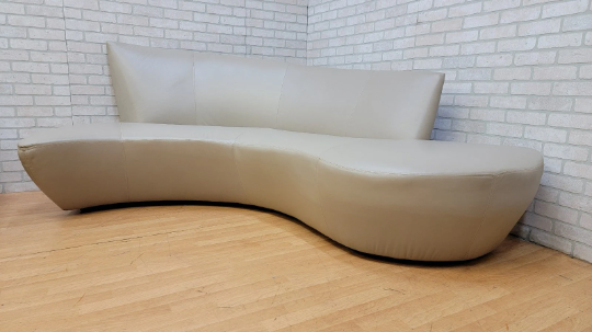 MCM Vladimir Kagan Serpentine Bilbao Sofa & Swivel Lounge Chair Newly Upholstered - 2 Piece Set