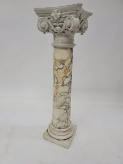 Antique Neoclassical Marble Column Sculpture Display Pedestal