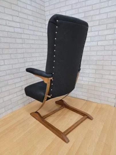Mid Century Modern Cantilever Spring Rok-A-Chair Rocking Chair by Alderman Acres Newly Upholstered