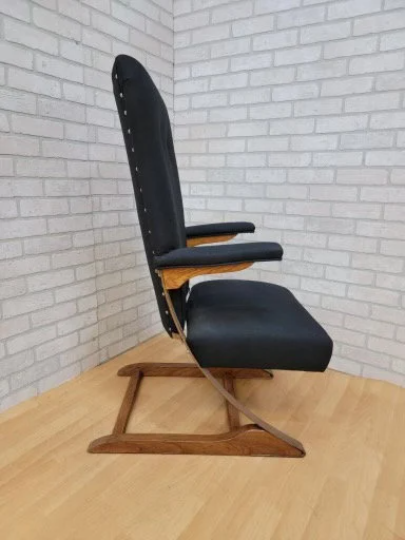 Mid Century Modern Cantilever Spring Rok-A-Chair Rocking Chair by Alderman Acres Newly Upholstered