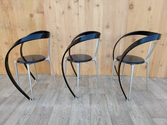 Modernist Vintage Armchairs Revers Andrea Branzi for Cassina Milan, Italy - Set of 3