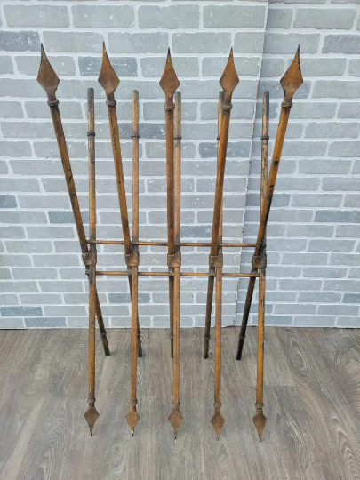Antique Gothic Medieval Iron Spear Floor Rack