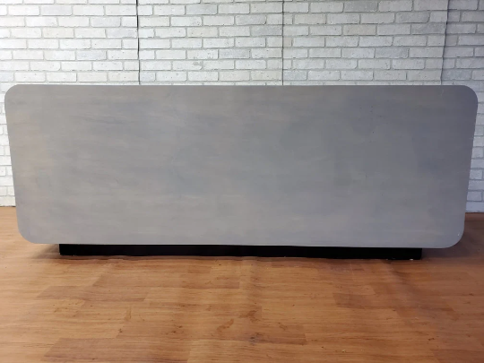 Modern Contemporary Gray Lacquer Invisible Waterfall Credenza