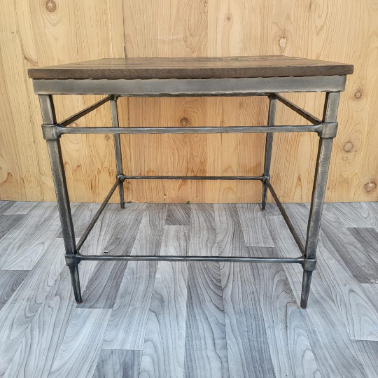 Rustic Vida Reclaimed Wood Top with Metal Base Cocktail/Side Table by Ethan Allen