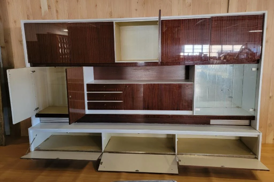 Mid Century Modern German Lacquered Storage and Display Wall Unit