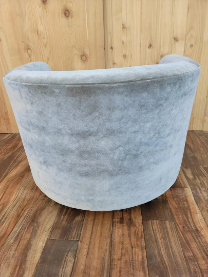 Mid Century Modern Barrel Back Tub Chair by Henredon Newly Upholstered