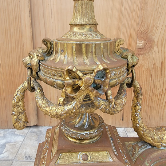 Antique French Gilt Bronze Ormolu Andirons/Chenets - Pair