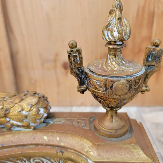 Antique French Gilt Bronze Ormolu Andirons/Chenets - Pair