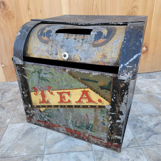 Antique Metal Large Tea Tin for General and County Stores
