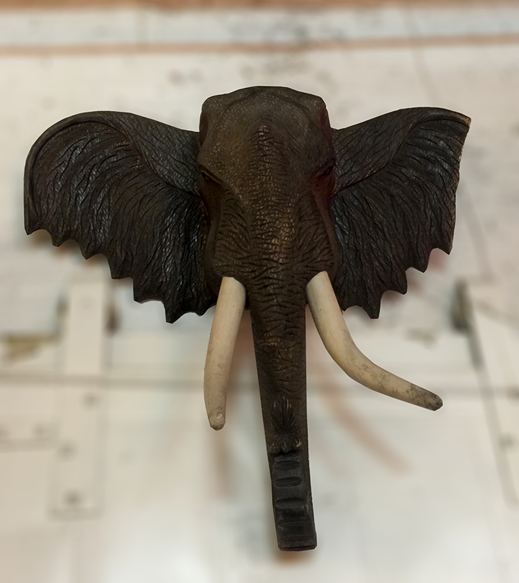 Wall Hanging Carved Elephant Head Sculpture